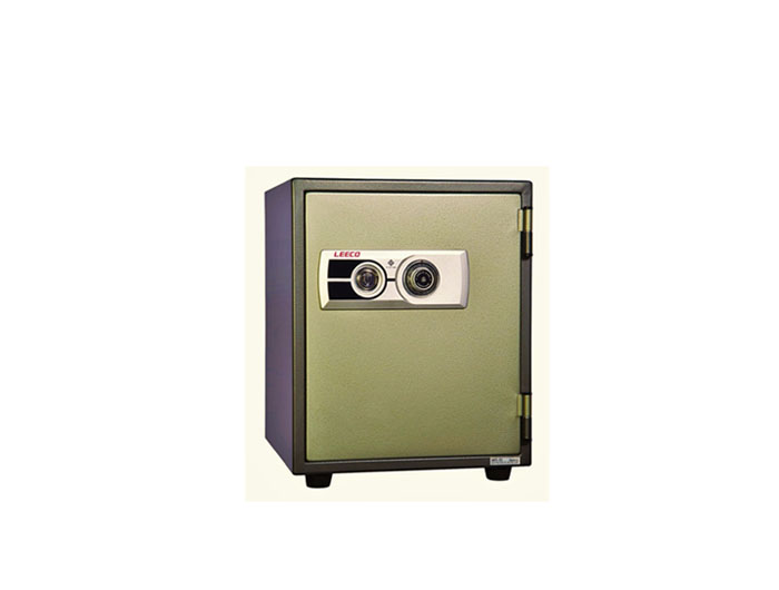 ES20 Dial Combination Lock Fire Resistant Safe 70kgs, 1 shelve. Fire Resistant rate: 1010ºc/2Hour (W430xD486xH526mm). Brand: LEECO. Made in Thailand