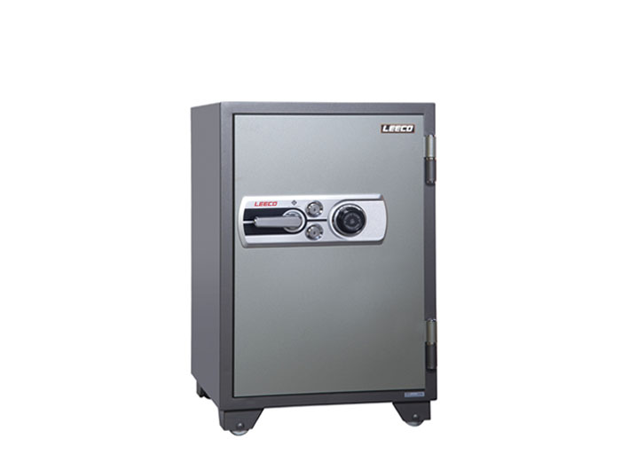 701T Dial Combination Lock Fire Resistant Safe 190kgs, 1 shelves and 1 drawer with key. Fire Resistant rate: 1010ºc/2Hour (W590xD600xH936mm). Brand: LEECO. Made in Thailand
