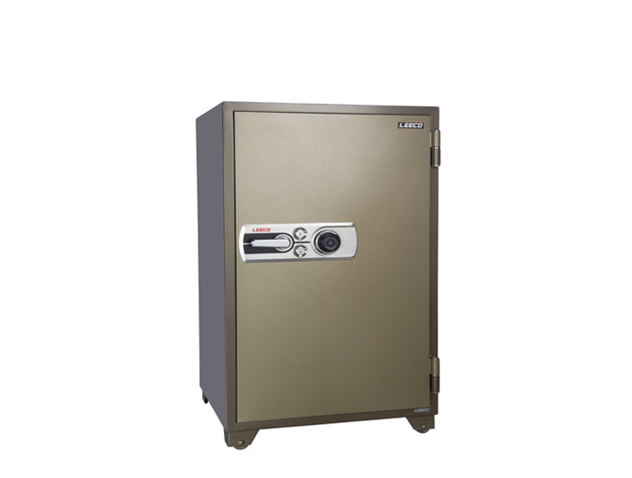703T Dial Combination Lock Fire Resistant Safe 350kgs, 3 shelves and 1 drawer with key. Fire Resistant rate: 1010ºc/2Hour (W750xD698.5xH1300mm). Brand: LEECO. Made in Thailand