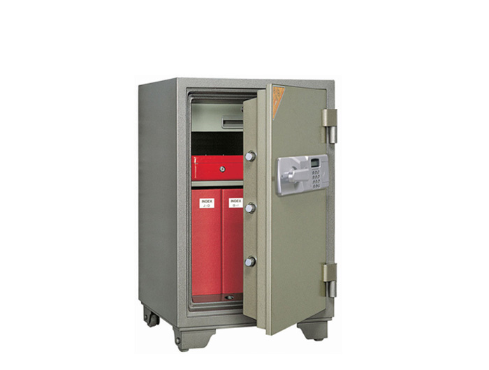 BS-T880 Digital Lock Fire Resistant Safe 180kgs, 1 shelf and 1 drawer with key. Fire Resistant rate: 1010ºc/2Hour (W590xD505xH880mm). Brand: CENTURY. Made in Korea