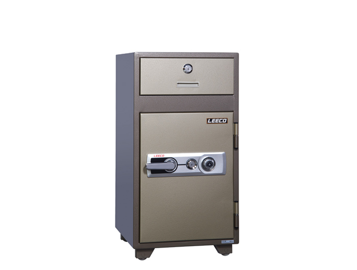 PD-50 Dial Combination Lock Drop Money Fire Resistant Safe 130kgs,1 drawer with key. Fire Resistant rate: 1010ºc/2Hour (W463xD512xH901mm). Brand: LEECO. Made in Thailand