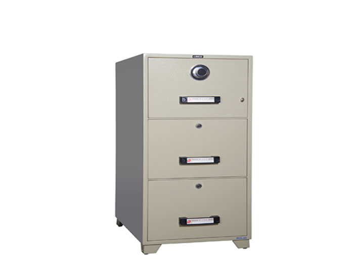 TB4C-3D 3 Drawer Filing Dial Combination Lock Fire Resistant Safe 236kgs. Fire Resistant rate: 1010ºc/1Hour (W515xD787xH1189mm). Brand: LEECO. Made in Thailand