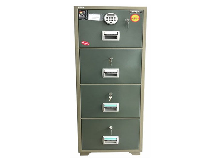 BIF400T 4 Drawer Filing Digital Lock Fire Resistant Safe 330kgs. Fire Resistant rate: 1010ºc/1Hour (W540xD680xH1530mm). Brand: CENTURY. Made in KOREA