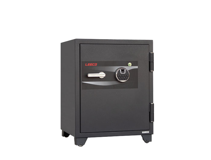 W3700-CF FingerPrint & Digital Lock With Siren Fire Resistant Safe 155kgs, 1 shelf and 1 drawer with key. Fire Resistant rate: 1010ºc/2Hour (W590xD581xH767mm). Brand: LEECO. Made in Thailand.