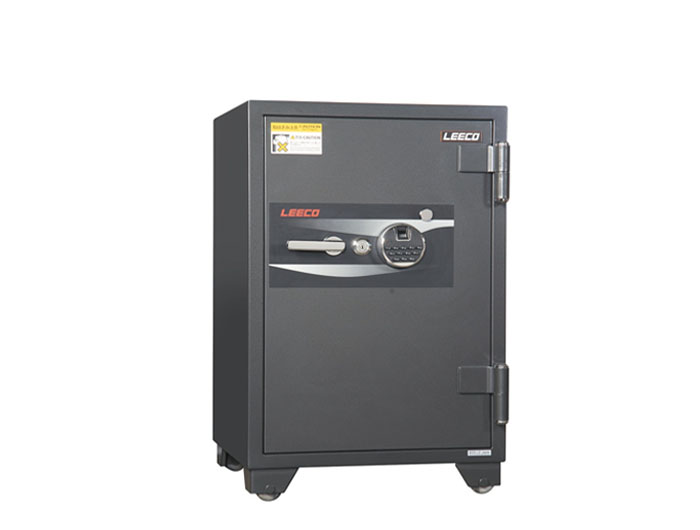 W3701-CF FingerPrint & Digital Lock With Siren Fire Resistant Safe 190kgs, 1 shelf and 1 drawer with key. Fire Resistant rate: 1010ºc/2Hour (W590xD581xH936mm). Brand: LEECO. Made in Thailand.