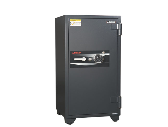 W3702-CF FingerPrint & Digital Lock With Siren Fire Resistant Safe 250kgs, 2 shelves and 1 drawer with key. Fire Resistant rate: 1010ºc/2Hour (W590xD581xH1276mm). Brand: LEECO. Made in Thailand.