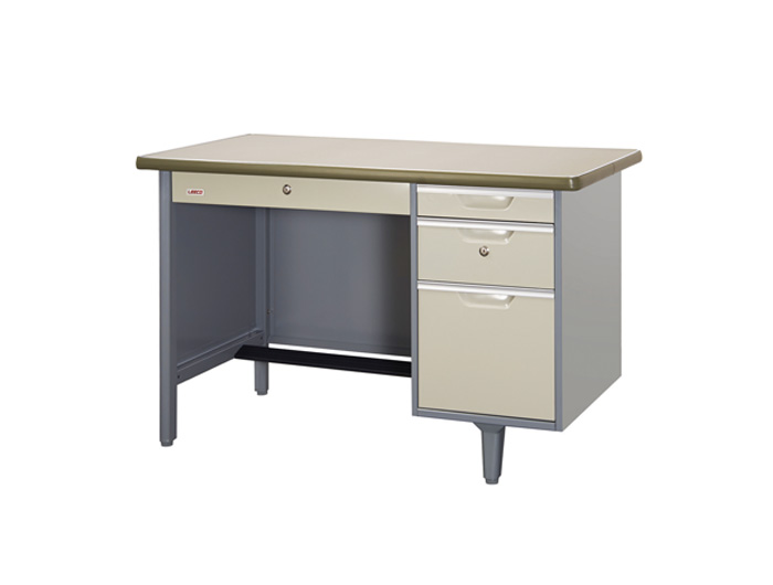 DK2648+G Steel Office Desk With Glass On Top (W1219xD660xH740mm). Brand: LEECO. Made In Thailand.