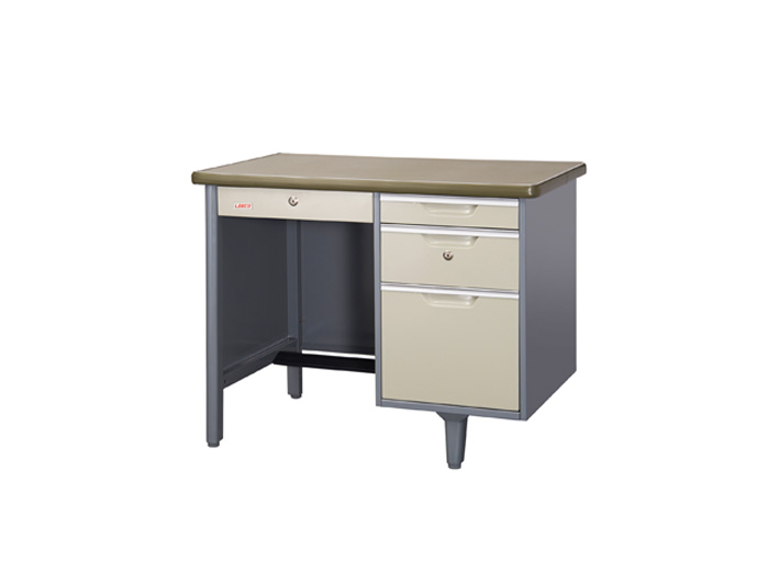 DK2436+G Steel Office Desk With Glass On Top (W914xD610xH740mm). Brand: LEECO. Made In Thailand.