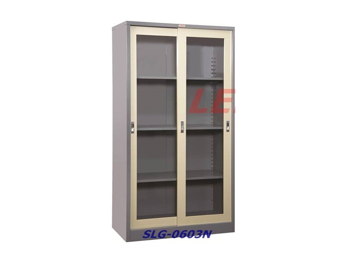 SLG603 Steel Cabinet With Glass Sliding Door (W914xD450xH1817mm). Brand: LEECO. Made In Thailand