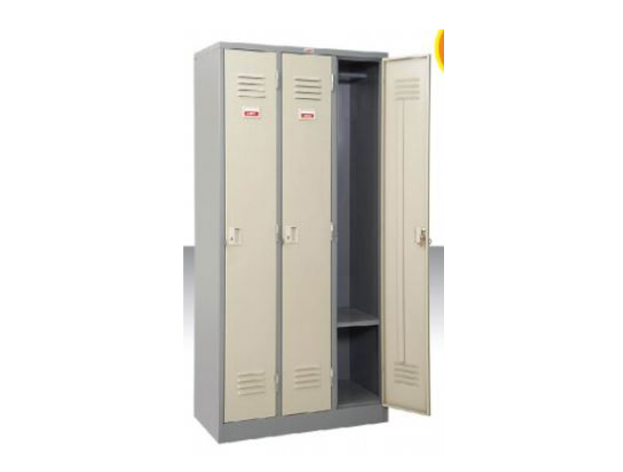 LK103 Steel Locker 3 Doors with Hanger (W914xD457xH1830mm). Brand: LEECO. Made In Thailand.