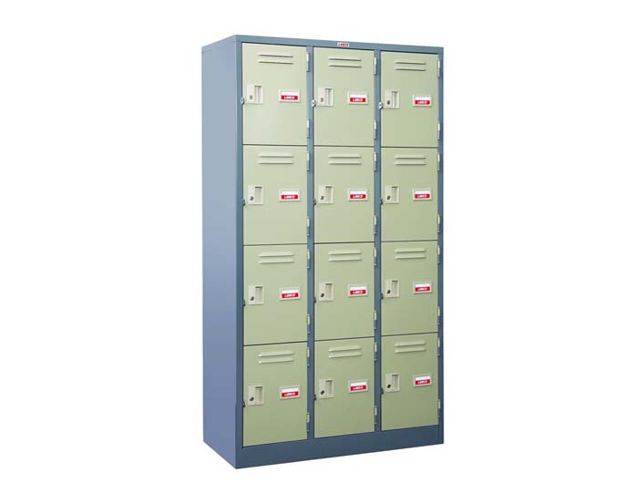 LK112 Steel Locker 12 Doors Without Hanger (W914xD457xH1830mm). Brand: LEECO. Made In Thailand.