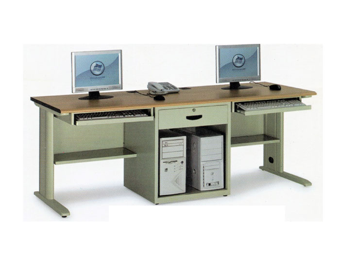 SOA-2B Steel Computer Table Twin (W1800xD600xH750mm). Brand: STANDARD. Made In China.