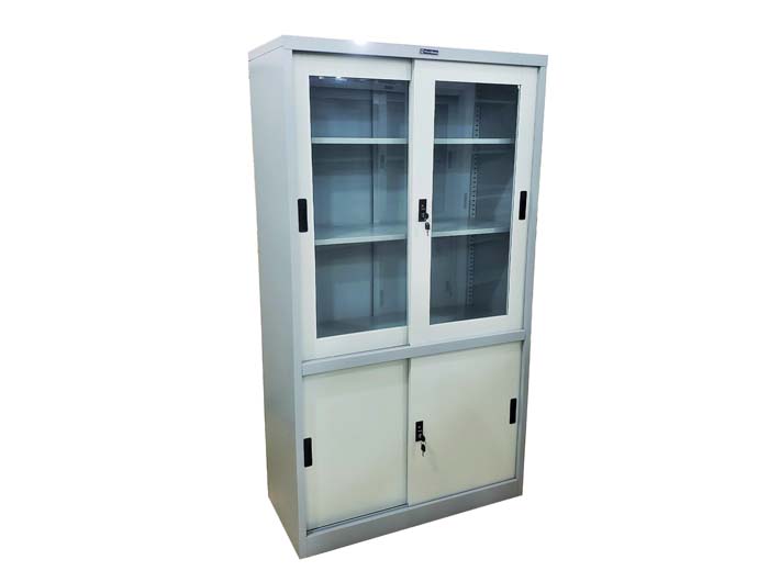 SC021 Steel Cabinet With Glass Sliding Door (W890xD410xH1800mm). Brand: STANDARD. Made In China.