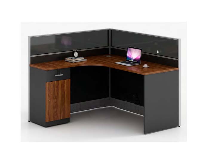 W75-1 Workstation 1seat Melamine Wood (W1400xD1400xH760/1150mm). Brand: CENTURY. Made In China.