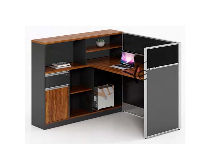 W73-1 Workstation 1seat Melamine Wood (W1400xD1400xH760/1150mm). Brand: CENTURY. Made In China.