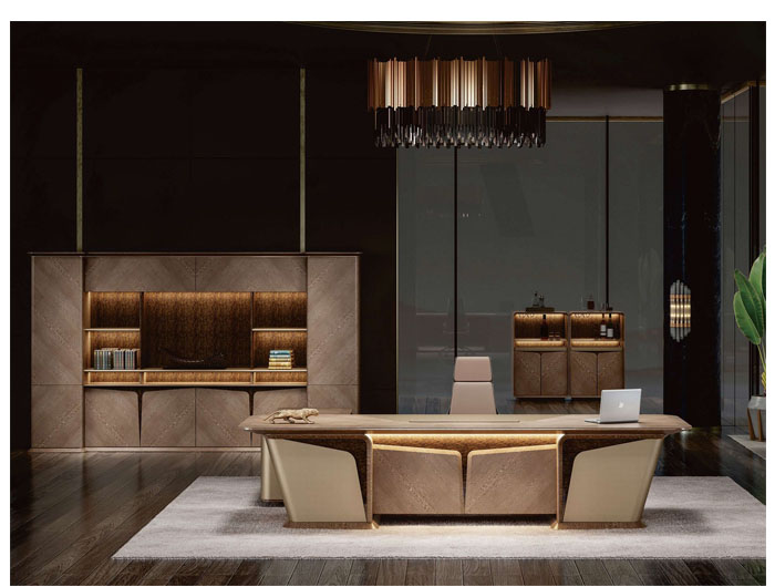 KW-ET518-B Executive Table Veneer Wood (W2600xD2650xH750mm). Brand: CENTURY. Made In China.