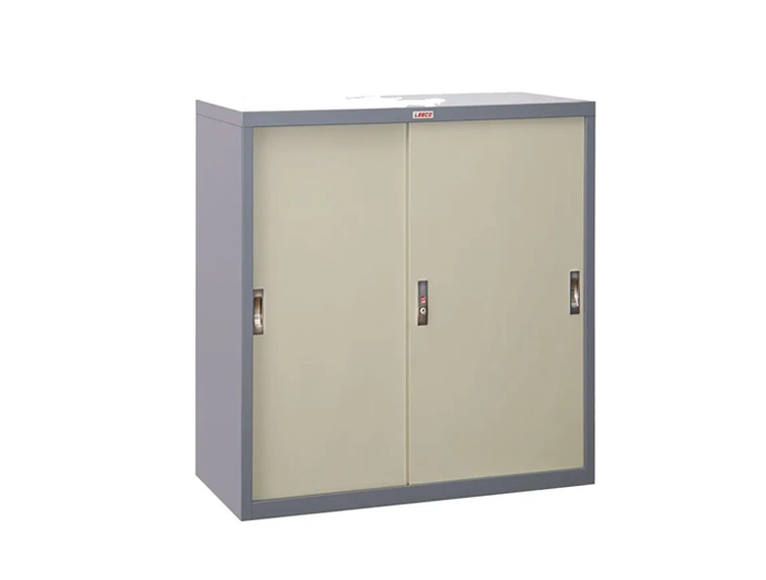 SLS303 Steel Cabinet with Sliding Door (W881xD407xH880mm). Brand: LEECO.